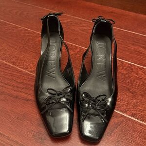 J.Crew Black Patent Leather Bow Kitten Heels – Women’s 7.5